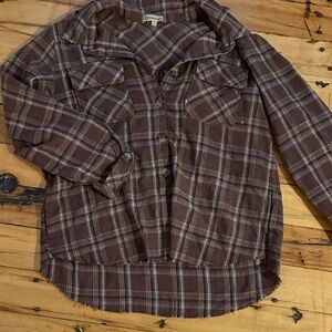 Brown Plaid women’s  Shirt